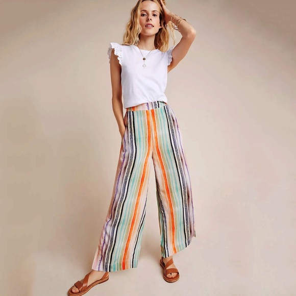 Anthropologie Mina Striped Wide-Leg Pants - Picture 4 of 5